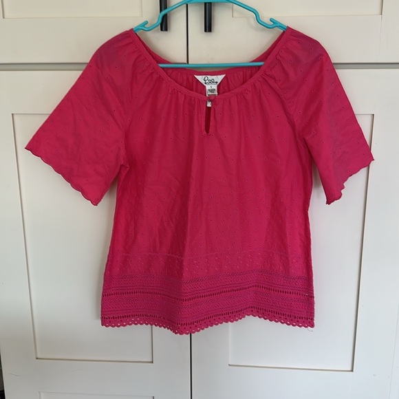 Lilly Pulitzer Eyelet Short Sleeve Top - Picture 1 of 12